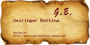 Geiringer Bettina névjegykártya